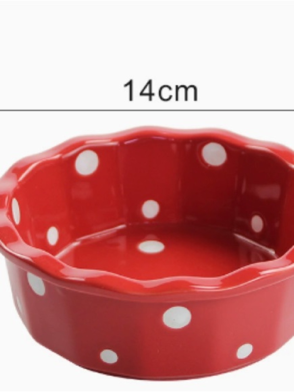 Red Polka Dot Ceramic Bowl - Brand: